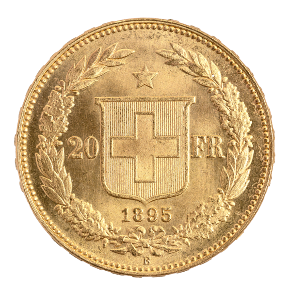 Gold Helvetia 20 FR. 1895