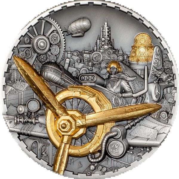 3 Unzen Silbermünze Steampunk - Aviation 3 Unzen Silbermünze Steampunk - Aviation