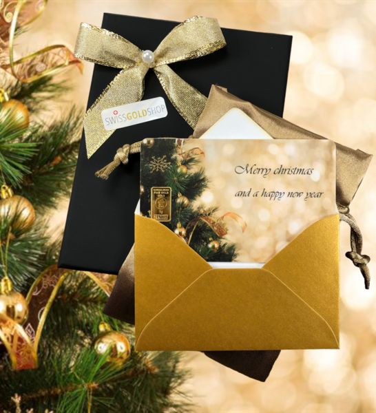 1 Gramm Goldbarren "Merry Christmas" inkl. Geschenkverpackung