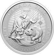 2 Unzen Silber Bulle und Bär 2025
