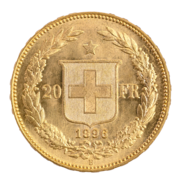 Gold Helvetia 20 FR. 1896