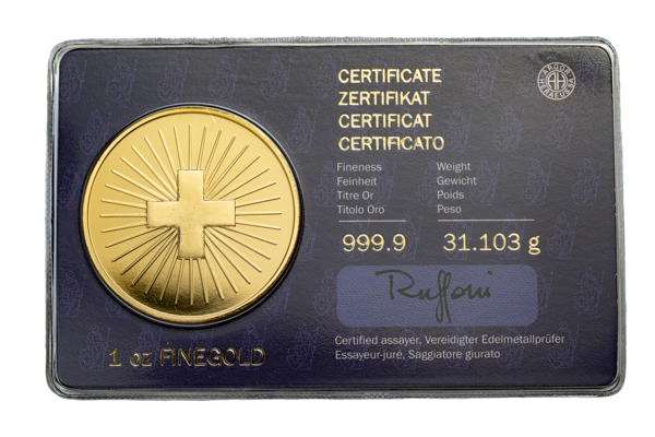 1 Unze Gold Schweiz "HELVETIC TRUST" im Blister