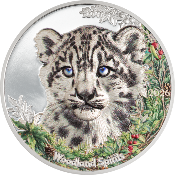 1 Unze Silbermünze Waldgeister - Schneeleopard