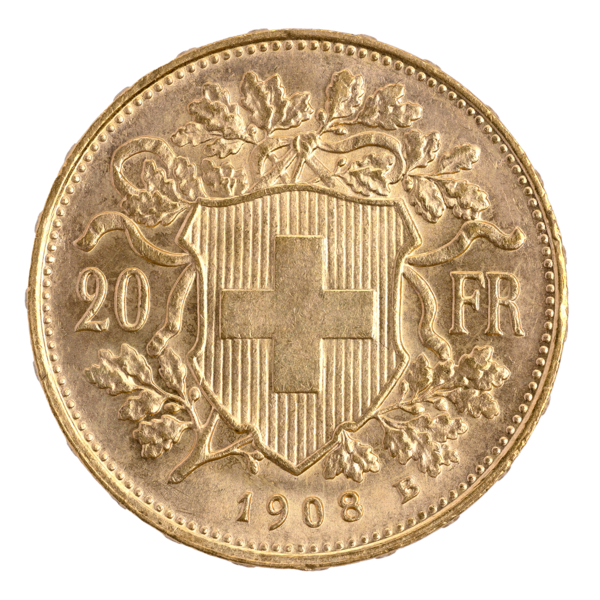 Goldvreneli 20 FR. 1908
