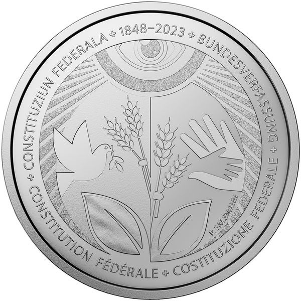 20 CHF Silbermünze 175 Jahre Bundesverfassung 2023, PP