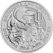 Silbermünze Britannia und Liberty 1 Unze 2024
