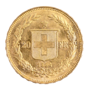 Gold Helvetia 20 FR. 1894