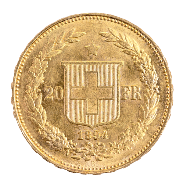 Gold Helvetia 20 FR. 1894