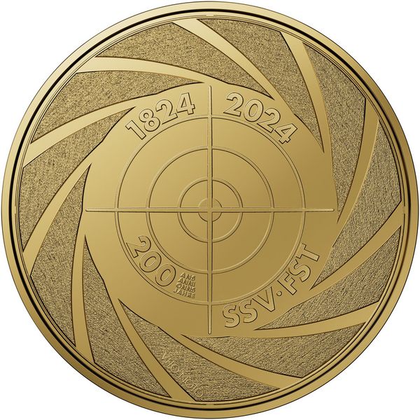 50 Fr. Goldmünze 200 Jahre Schiesssport Verband 2024 PP