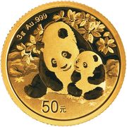 Gold China Panda 3 Gramm 2024