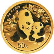 3 Gramm Gold China Panda - diverse Jahrgänge