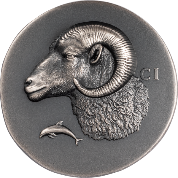 1 Unze Silber Widder Antik Finish - High Relief 2026