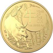 1 Unze Gold Lunar RAM Ochse 2021