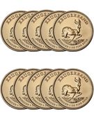 1 Unze Gold Krügerrand - diverse Jahrgänge (10 Stück)