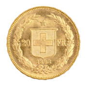 Gold Helvetia 20 FR. 1893
