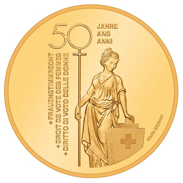 50 Fr. Goldmünze Frauenstimmrecht 2021 PP
