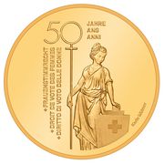 50 Fr. Goldmünze Frauenstimmrecht 2021 PP