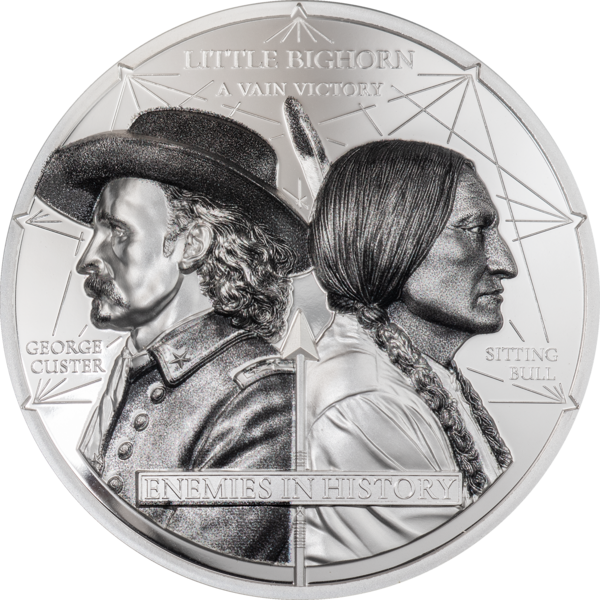 2 Unze Silbermünze Sitting Bull vs. General Custer 2 Unze Silbermünze Sitting Bull vs. General Custer