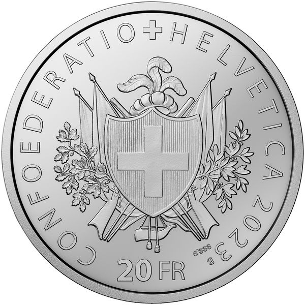 20 CHF Silbermünze Schweizer Schiesssportverband 2023, PP