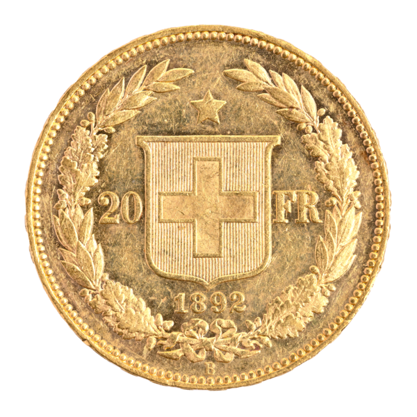Gold Helvetia 20 FR.