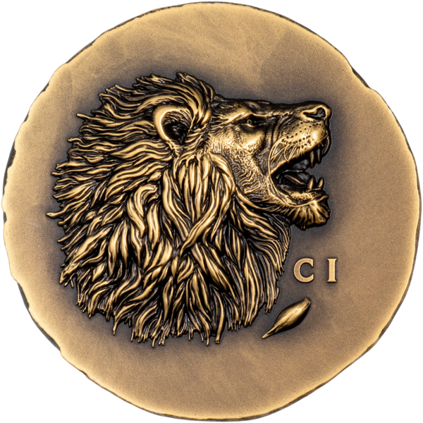 1 Unze Gold Löwe Antik Finish - High Relief 2025