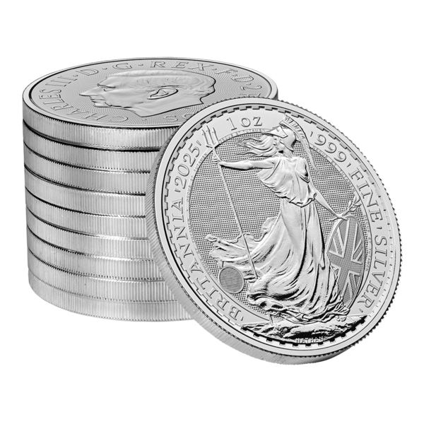 25x 1 Unze Silber Tube Britannia 2025
