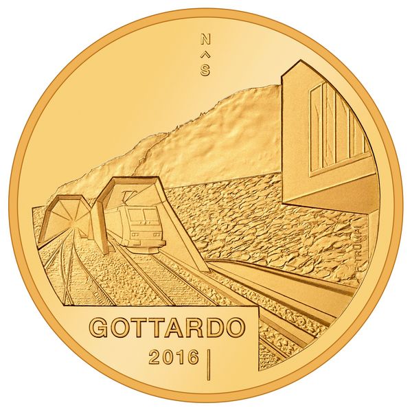 50 Fr.- Goldmünze Gottardo 2016 PP 50 Fr.- Goldmünze Gottardo 2016 PP