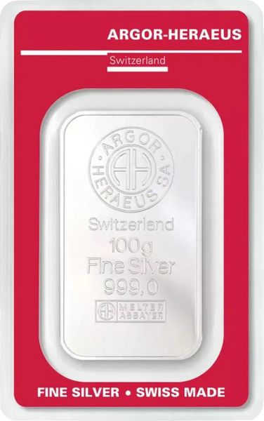 100 Gramm Silberbarren geprägt - diverse Hersteller