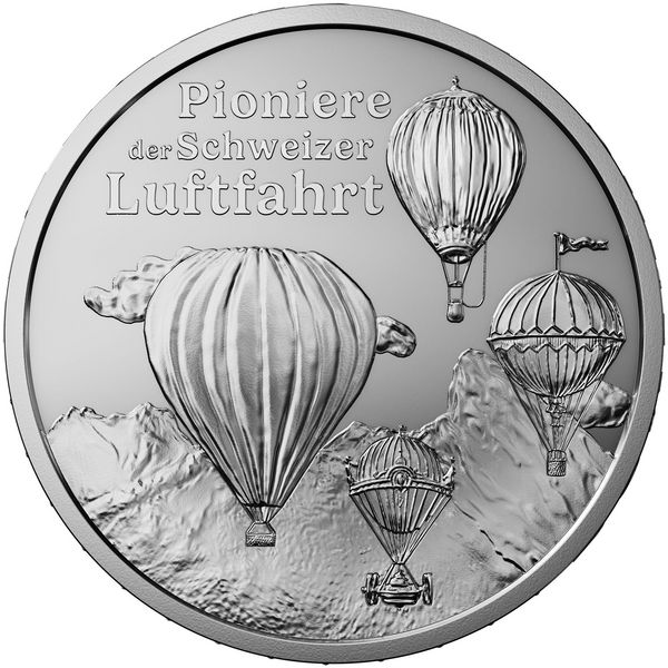 20 Fr. Silbermünze "Pioniere der Schweizer Luftfahrt" 2025, NP